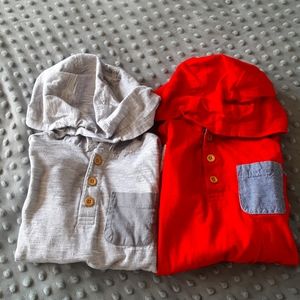 Two Gymboree Boy's XS (4) Long Sleeve Henley Shirts